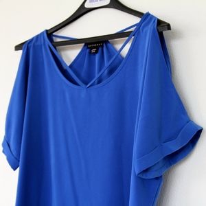 ❤️ 6/20 METAPHOR Blue Cold Shoulder Dress